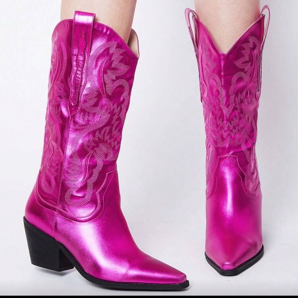 Women's Pink Western Boots - Picture 5 of 6